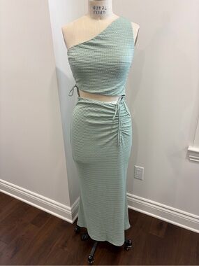 SABO Mint Green Textured Knit Two-Piece Set